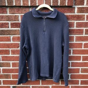 Michael Kors Striped Quarter Zip Sweater